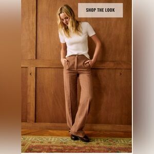 Sezane Martin Brown Pinstripe Pants